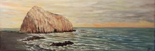 piedra de la iglesia ,( Jazmín duarte, Santiago), chile Acrylic Canvas Marine Painting