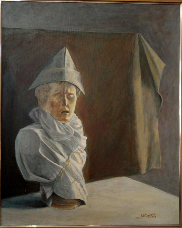"Busto con gorro de papel"