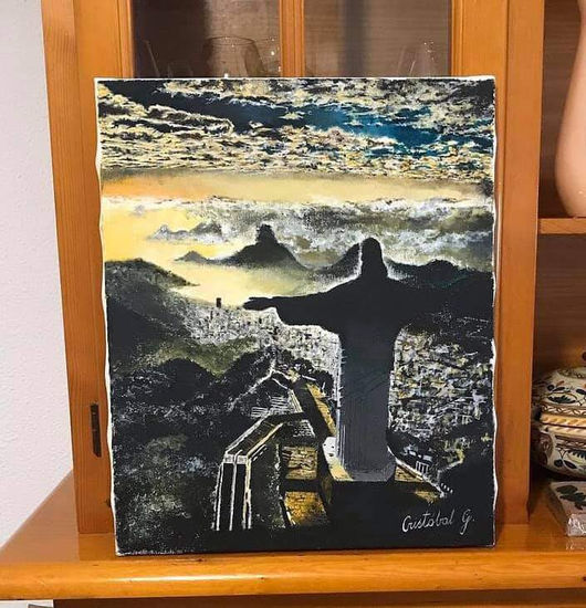 Cristo Redentor en acrílico. Acrílico Lienzo Otros