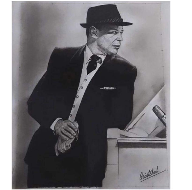 Retrato de Frank Sinatra a grafito