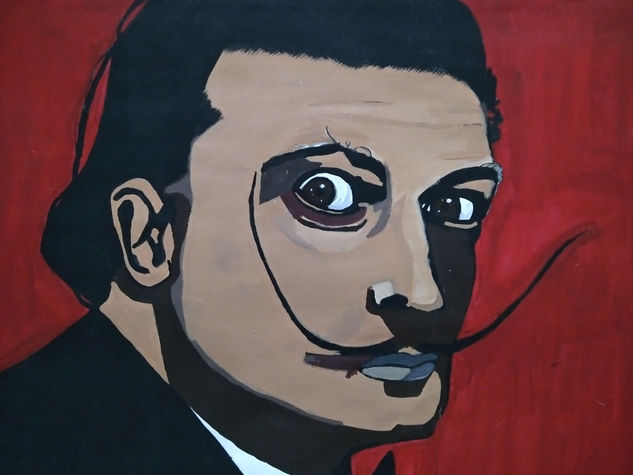 "La pasión de Salvador Dalí" Acrylic Paper Portrait