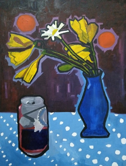"Florero con flores...