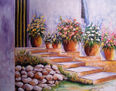 Jardín con escalera