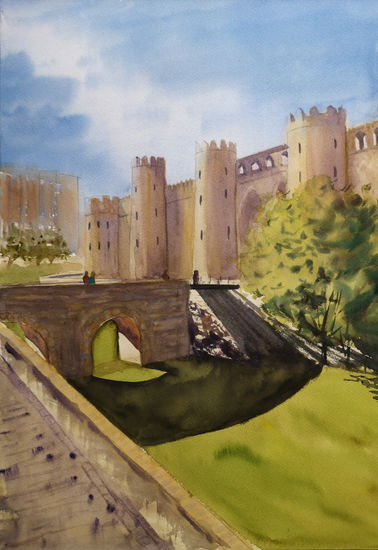 Palacio de la Aljafería Watercolour Paper Landscaping