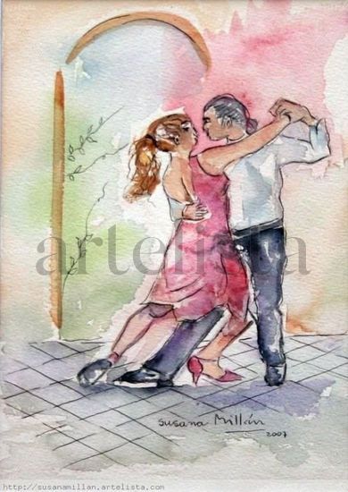 Serie Tango Watercolour Paper Figure Painting