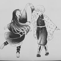 Nezuko y Zenitsu