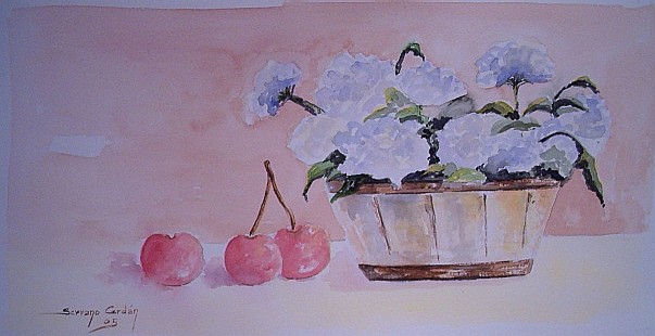 cerezas con tiesto Watercolour Paper