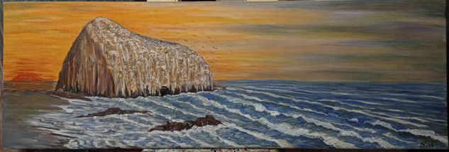 roca de la iglesia, jazmín duarte, constitución, chile Acrylic Canvas Marine Painting