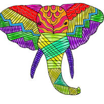 Elefante zentangle