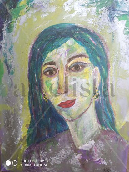 Mujer Mixed media Canvas Figure Painting