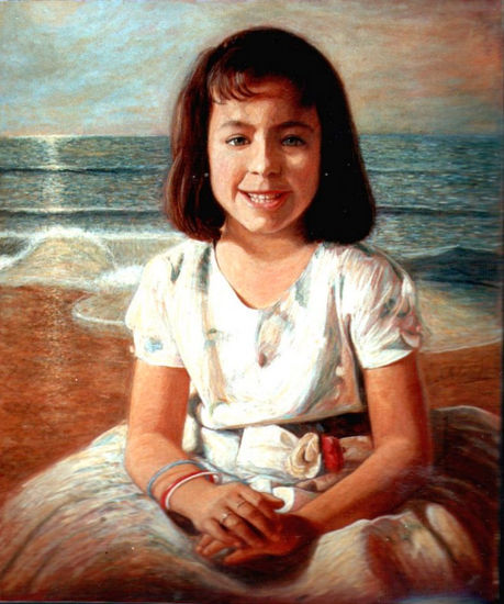 "Retrato de Carolina" Oil Canvas Portrait