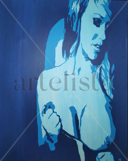 Pop blue kore Acrylic Canvas Nude Paintings