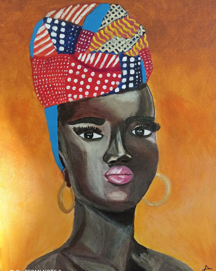 Mi negra bella Acrylic Canvas Portrait