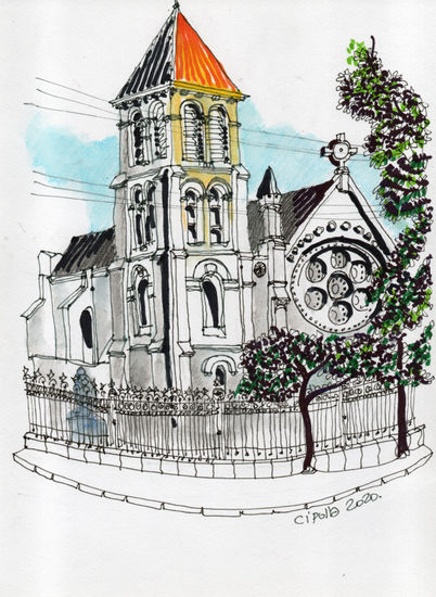 Iglesia calle Echeverria Mixed Media