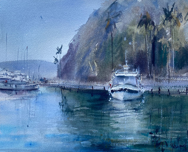 Marina del Este, Almuñecar Watercolour Paper Marine Painting