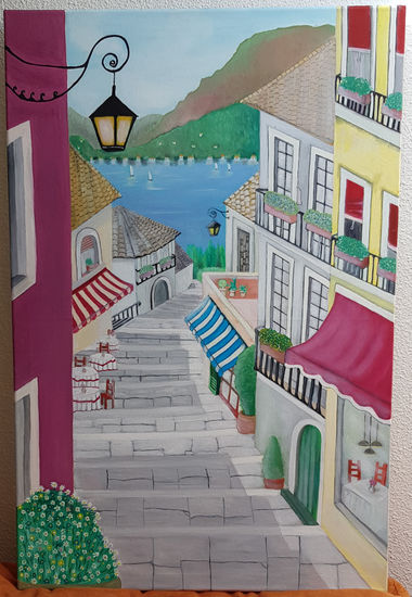 Calle alegría Oil Canvas Landscaping