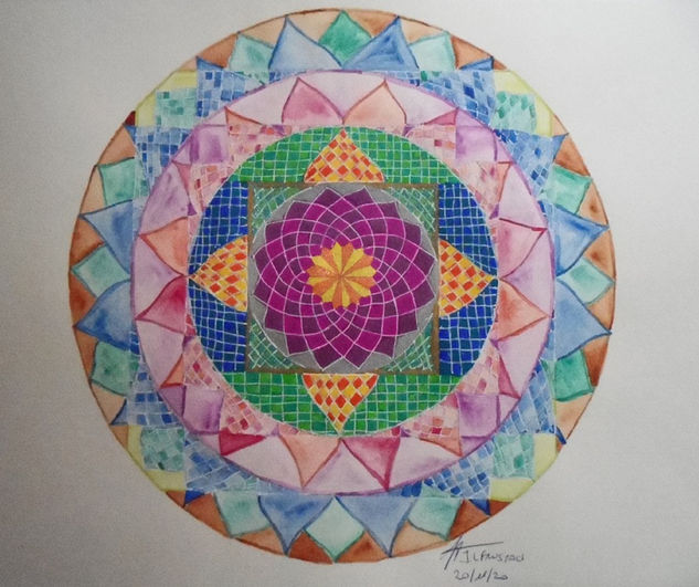 Mosaic Mandala 1 Watercolour Paper Others