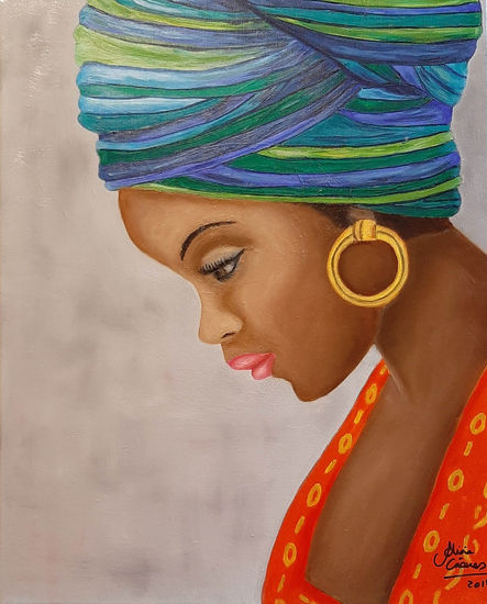 MULATA Oil Canvas Portrait