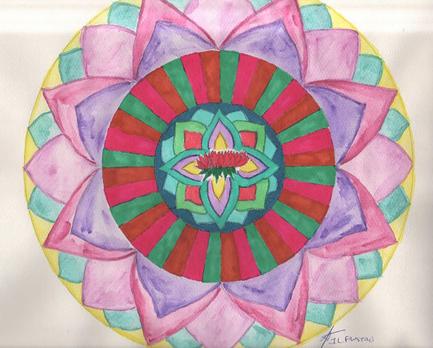 Lotus at the sun Watercolour Paper Floral Painting