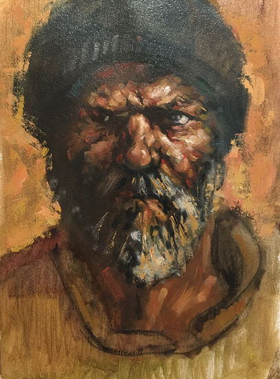 Hutzul  viejo Oil Card Portrait