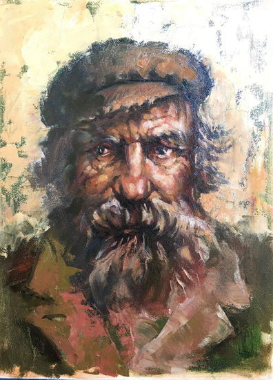 Hutzul viejo Óleo Lienzo Retrato