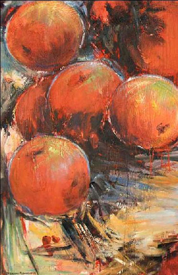 MANZANAS ROJAS Acrylic Canvas Still Life Paintings