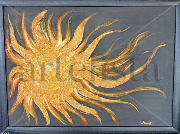 Sole arancione Mixed media Canvas Others