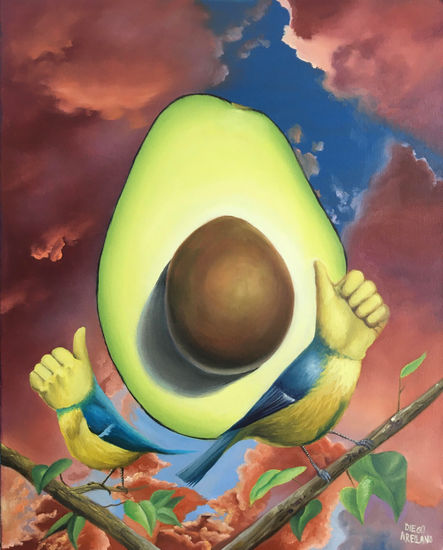 avocado sky Oil Canvas Figure Painting