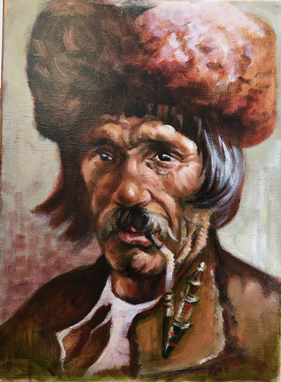 Viejo hutzul Oil Canvas Portrait