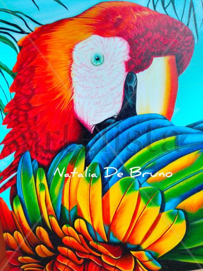 "Vuelo tropical" Acrylic Canvas Animals