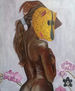 Mujer con máscara jaguar