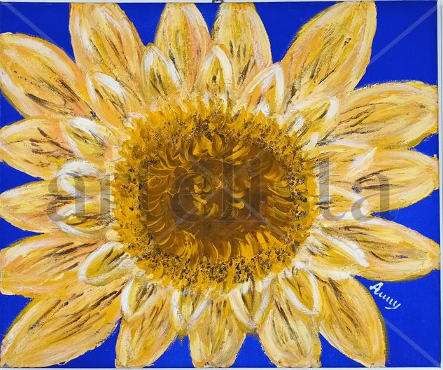 girasole Mixed media Canvas Floral Painting