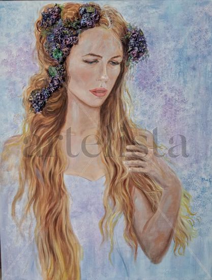 Musa en malva Oil Canvas Figure Painting