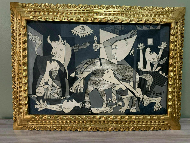 PABLO PICASSO OLEO SOBRE LIENZO FIRMADO Y ENMARCADO
