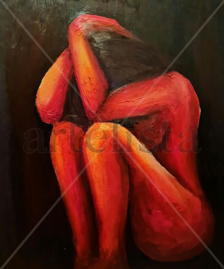 Atrapada Acrylic Panel Figure Painting