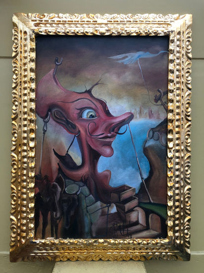 SALVADOR DALI OLEO SOBRE LIENZO FIRMADO Y ENMARCADO Oil Canvas Figure Painting