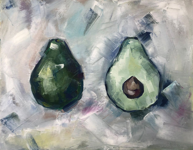 Cuadro de oleò sobre lienzo. Aguacate Oil Canvas Still Life Paintings