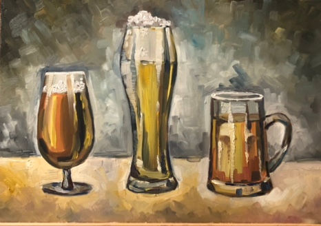 Cuadro de oleò sobre lienzo. Cerveza Oil Canvas Still Life Paintings