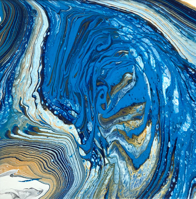 Cuadro acrílico sobre lienzo. Abstracción azul