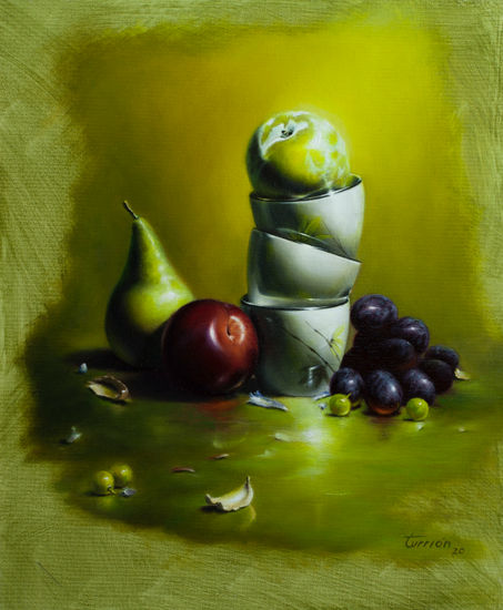 Tres Tazas sin Asas Oil Canvas Still Life Paintings