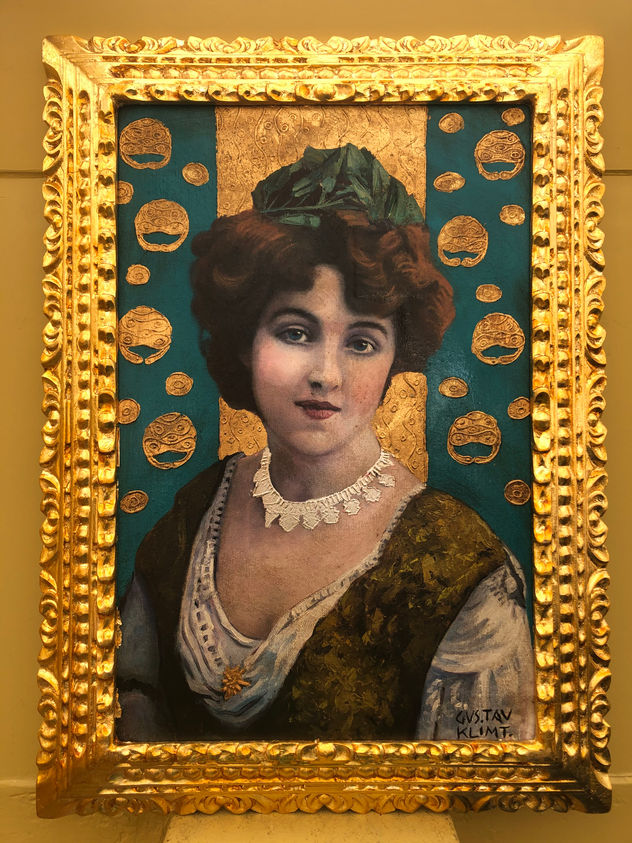 GUSTAV KLIMT OLEO SOBRE LIENZO FIRMADO Y ENMARCADO