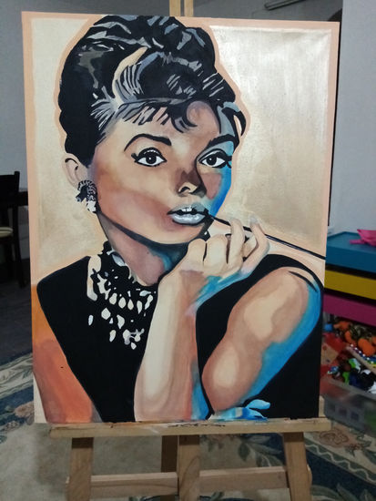 La bella de Hollywood Acrylic Canvas Portrait