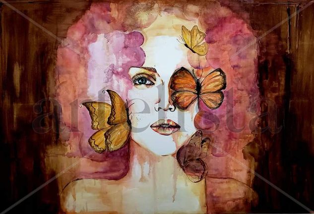 Mariposas Watercolour Canvas Portrait