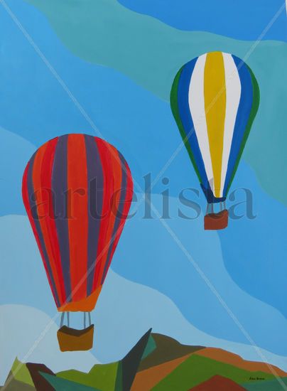 Dos globos Acrylic Paper Landscaping