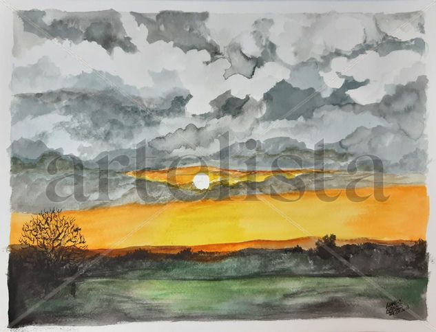 Atardecer na Terra Chá Watercolour Paper Landscaping