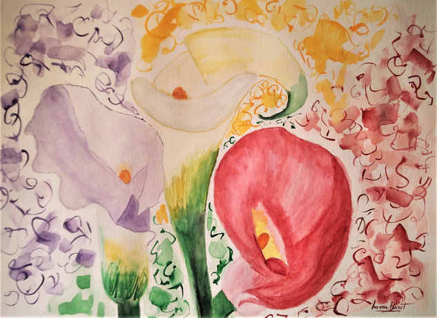 LLIRIS Watercolour Paper Floral Painting