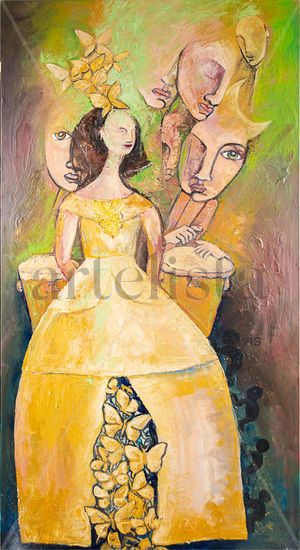 Las Meninas caribeñas o con Mariposas Oil Canvas Figure Painting