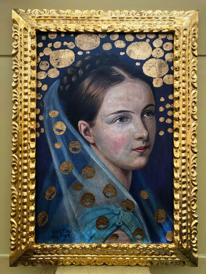 GUSTAV KLIMT OLEO SOBRE LIENZO FIRMADO Y ENMARCADO Oil Canvas Portrait