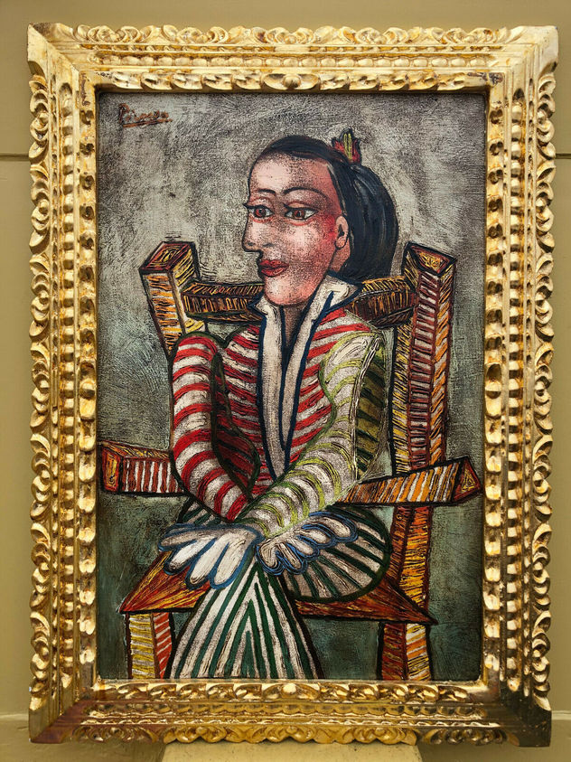 PABLO PICASSO OLEO SOBRE LIENZO FIRMADO Y ENMARCADO
