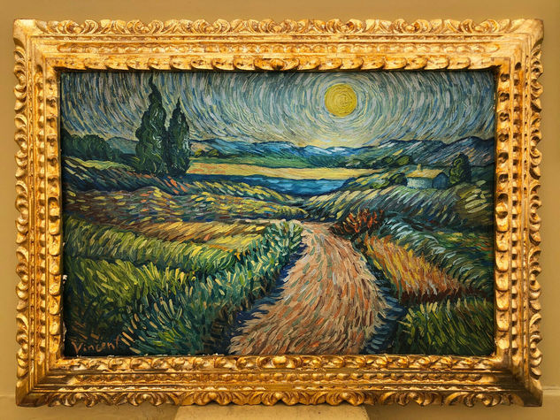 VINCENT VAN GOGH OLEO SOBRE LIENZO FIRMADO Y ENMARCADO Oil Canvas Landscaping